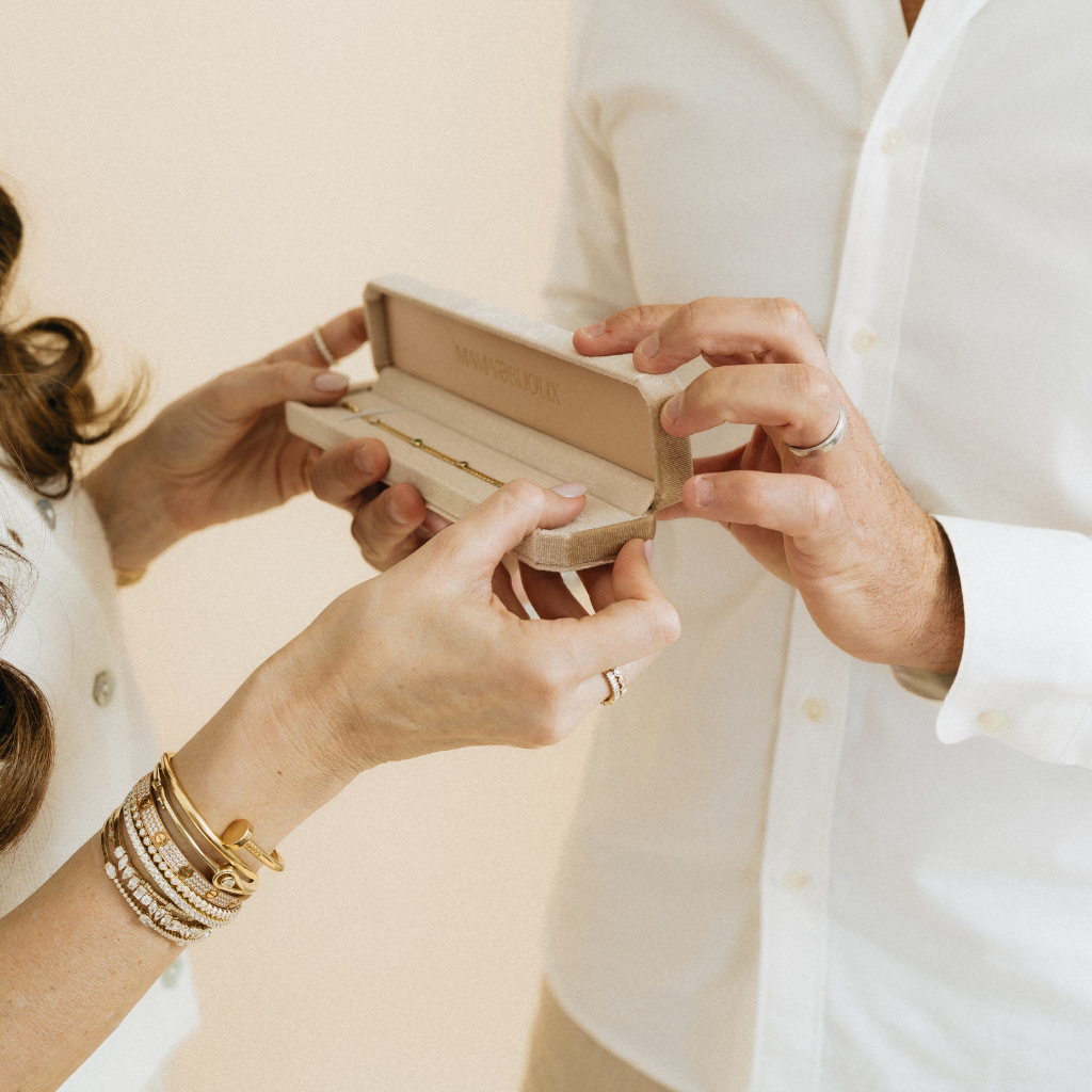 Mama Bijoux mothers day fine jewelry gift meaningful jewelry gift 14k gold fine jewelry gift box anniversary jewelry everyday fine jewelry lifestyle Costa Mesa