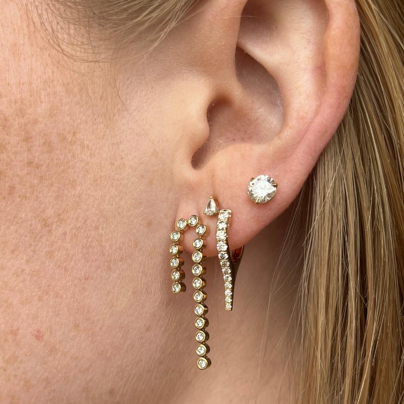 Foldover Diamond Bezel Earrings
