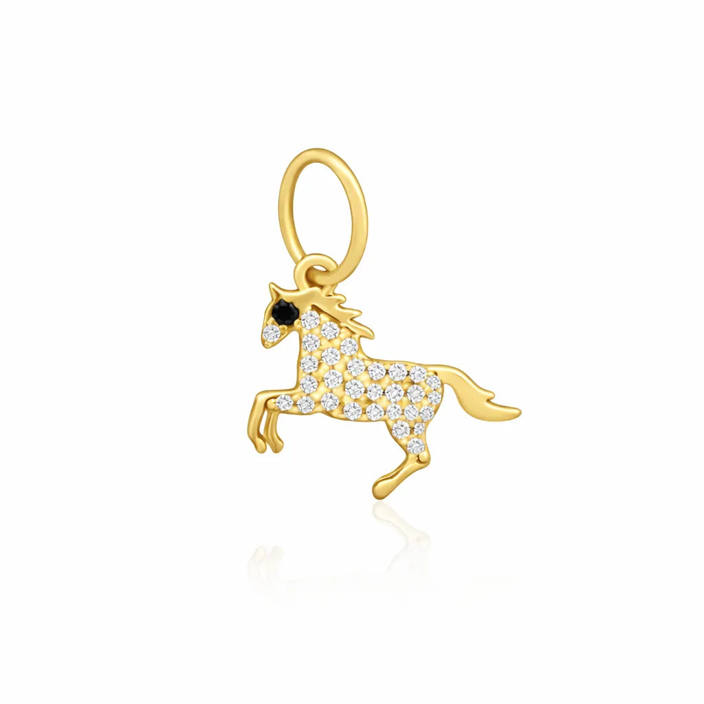 Mini Pavé Horse Charm-Charms & Pendants-Mama Bijoux