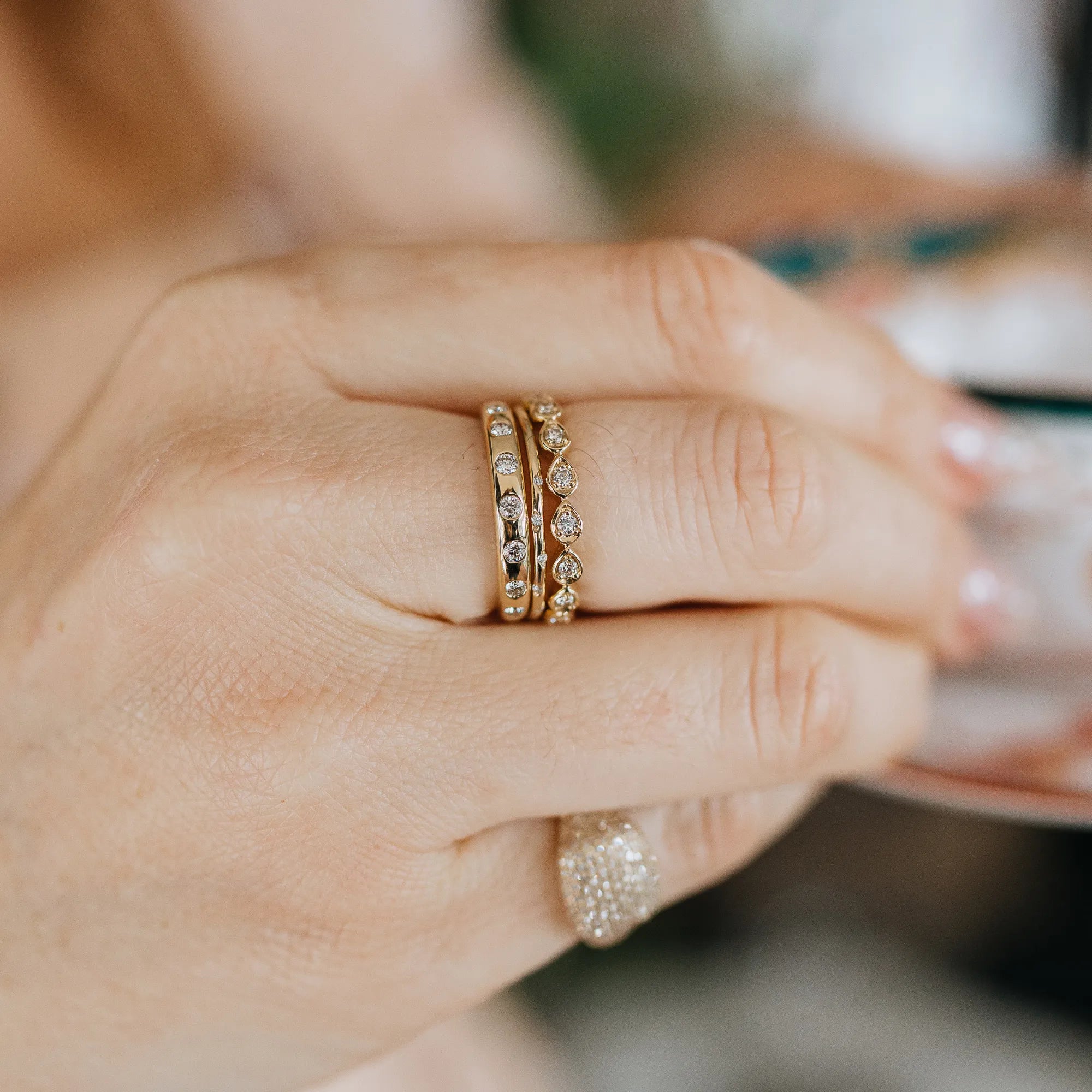 Royal crown diamond ring 14k yellow gold 1.04ctw natural round brilliant diamonds crown prong eternity band stacking ring anniversary gift meaningful jewelry everyday fine jewelry Mama Bijoux Costa Mesa