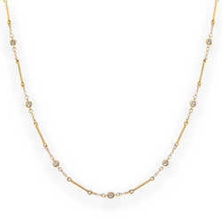 Dainty Diamonds by the Yard and Gold Bar Necklace