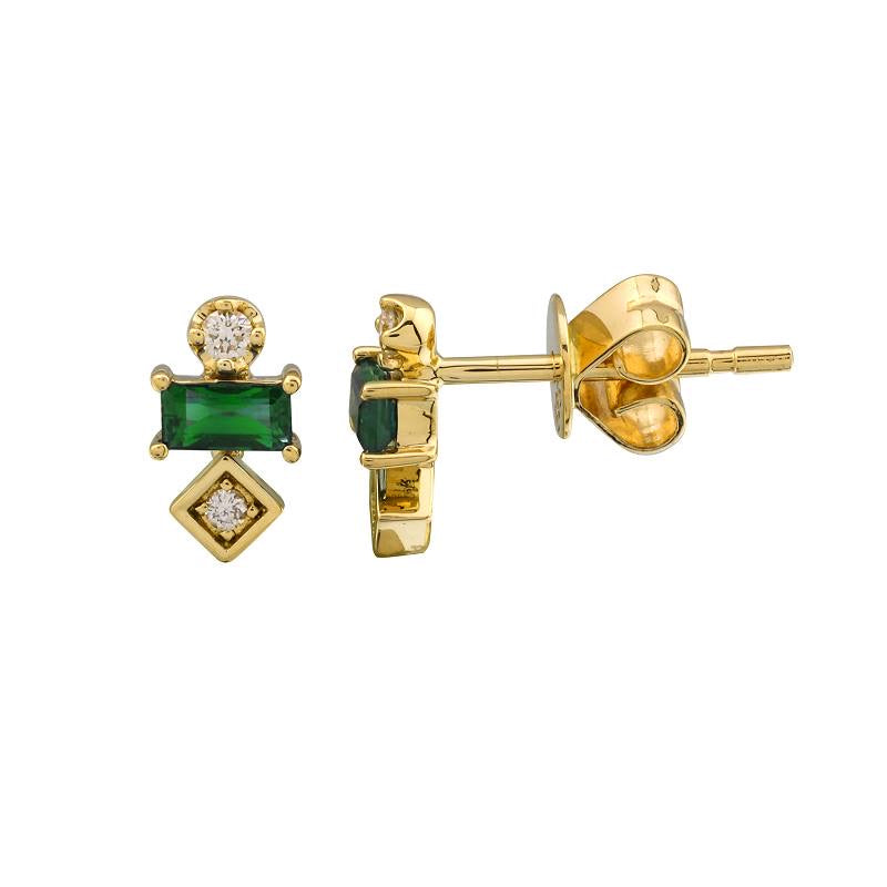 Amman- Medium Size Earrings (Gold & Green) | Terracotta jewellery designs, Gold  earrings, Earrings