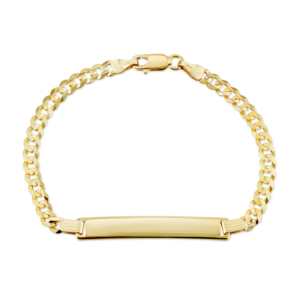Braided Chain ID Tag Bracelet in 14k Yellow Gold CUSTOM 