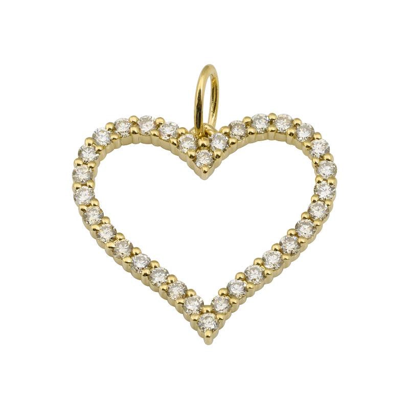 Open Heart Diamond Charm