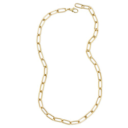 open link chain necklace 14k gold paper clip chain necklace mama bijoux