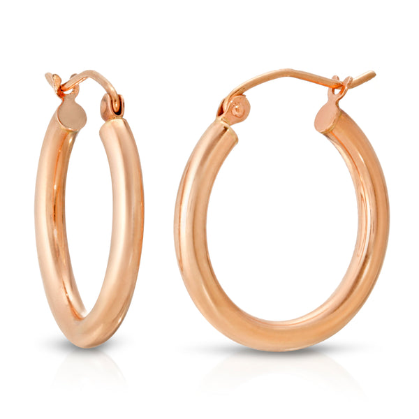 14k rose gold thick hoop earrings mommy and me fine jewelry mama bijoux