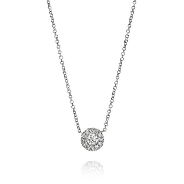 1 Carat Illusion Diamond Pendant Necklace (.35 ct)