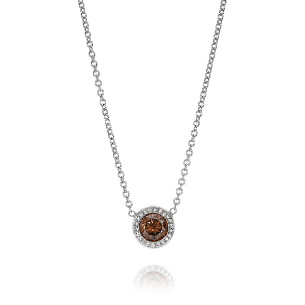 Cognac Diamond Pendant Necklace