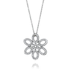 Open Flower Pendant Necklace