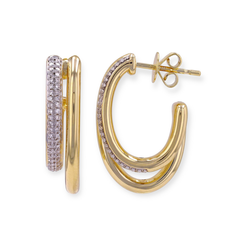 diamond hoop diamond pave chunky earrings fine jewelry mama bijoux costa mesa atelier