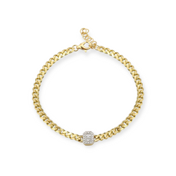 diamond bracelet curb chain emerald cut diamond 14k gold mama bijoux