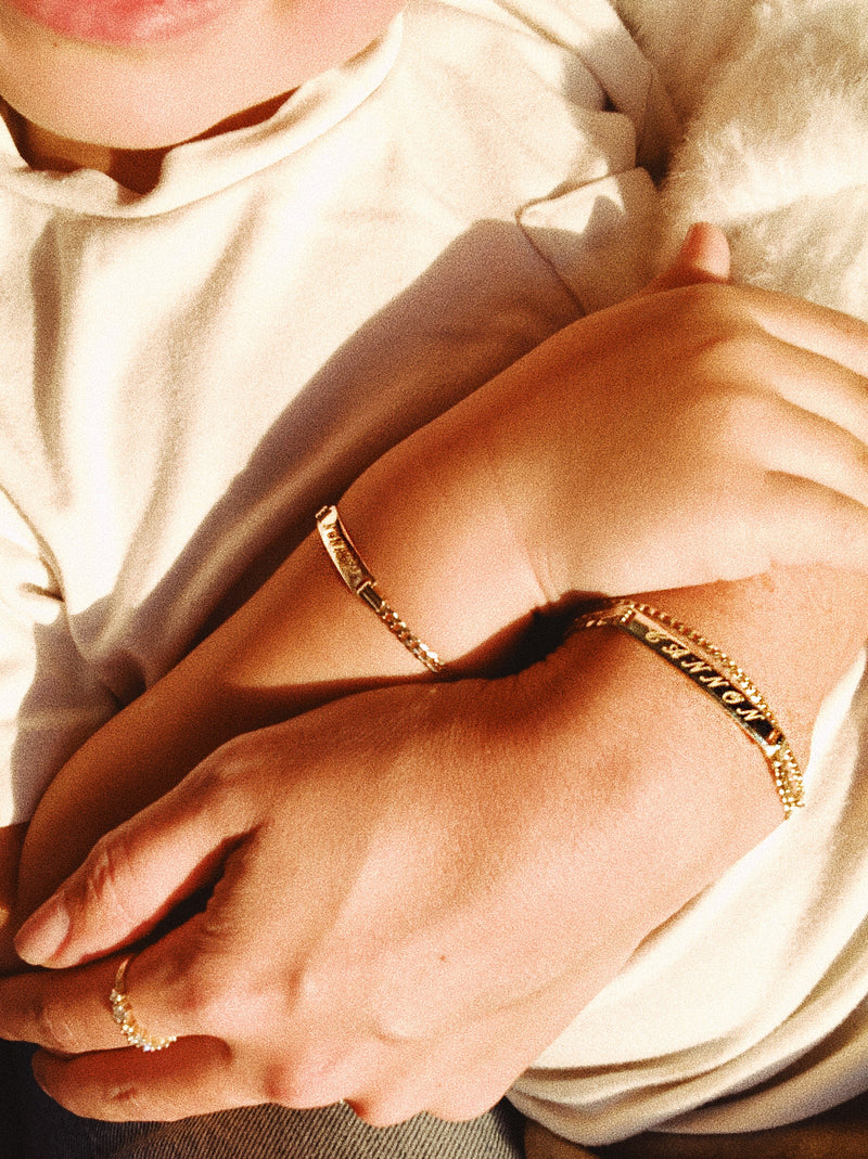 14k Gold Chain Name Bracelet (Adult Size)