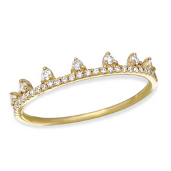 Crown Diamond Stacking Ring