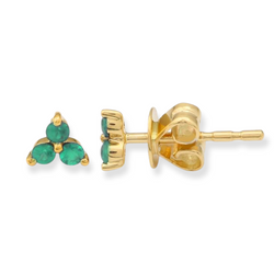 Emerald Trio Stud Earrings