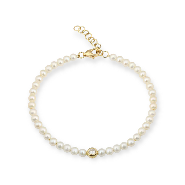 L’Amour Pearl & Diamond Bead Bracelet