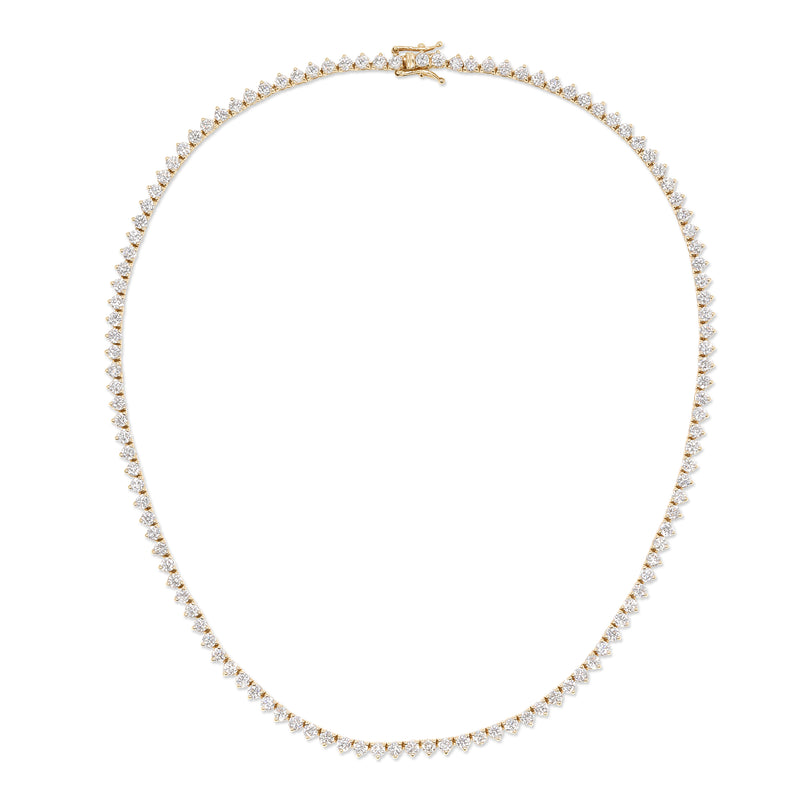 Three Prong Diamond Tennis Necklace (10.75 ct)