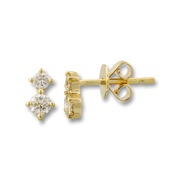 diamond stud earrings shared prong diamonds mama bijoux fine jewelry 14k yellow gold