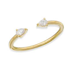 Pear Diamond You & Me Stacking Ring