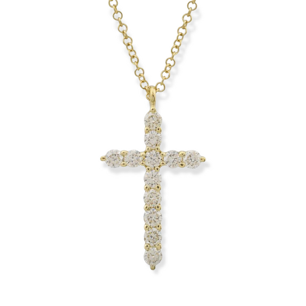 Medium Diamond Cross Necklace